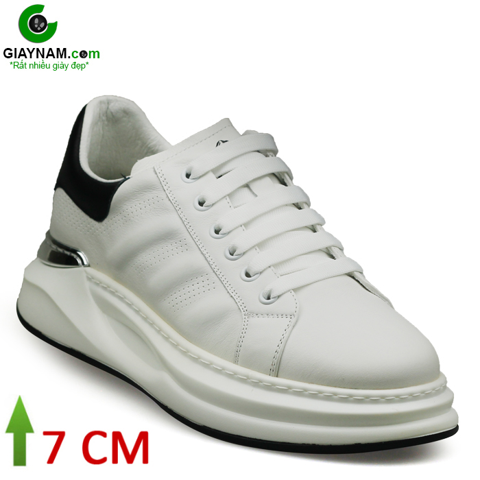 Giày thể thao nam trắng đế cao; GC22602T